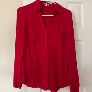 Red long sleeve blouse